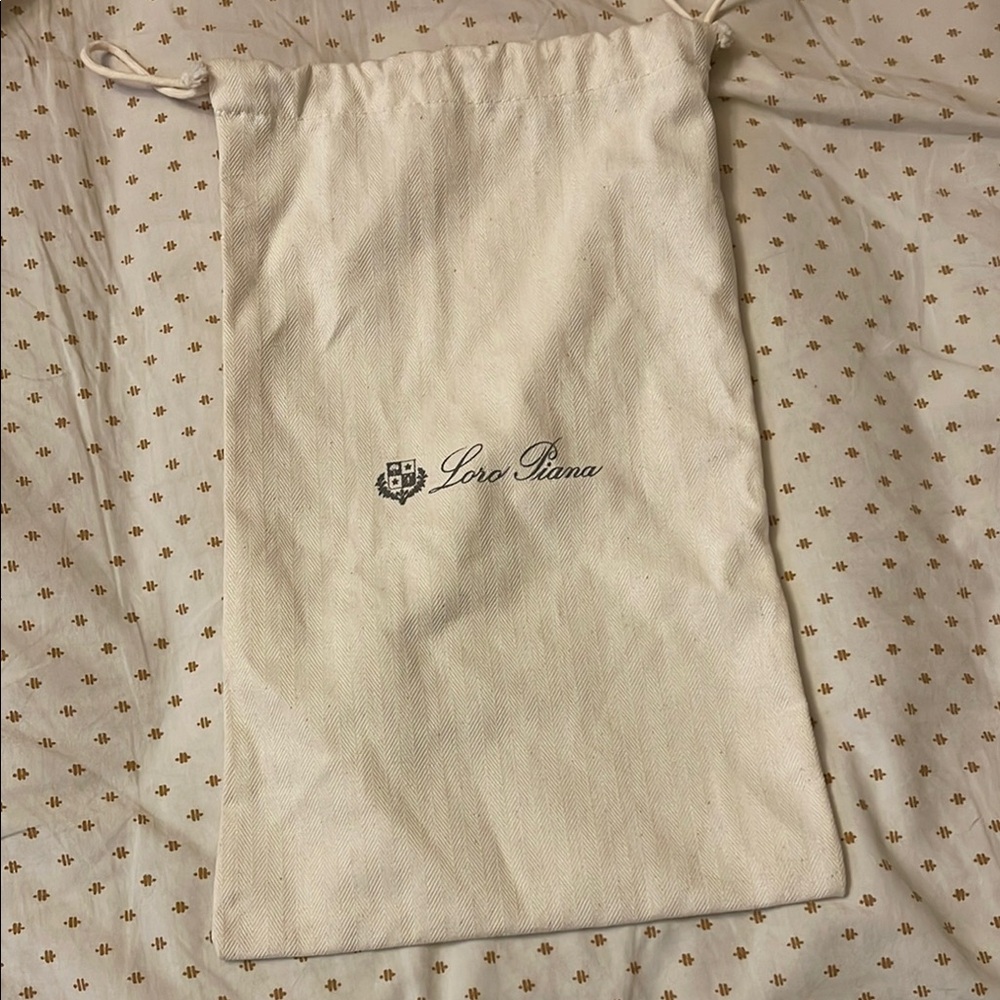 Loro Piana Ivory Drawstring dust bag Pouch
